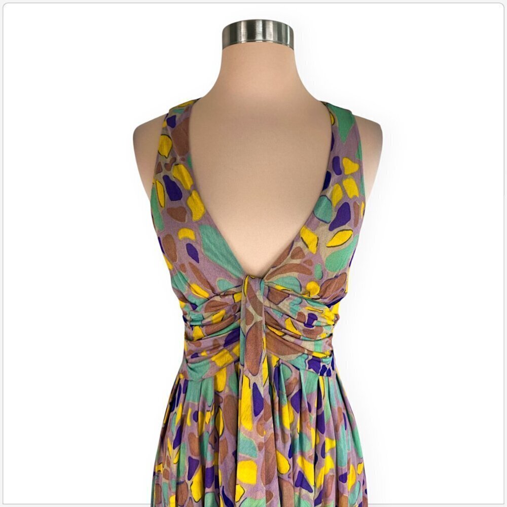 Diane Von Furstenberg DVF Aizel Colorful Silk Mesh Print Sleeveless Dress 6 - Picture 3 of 5